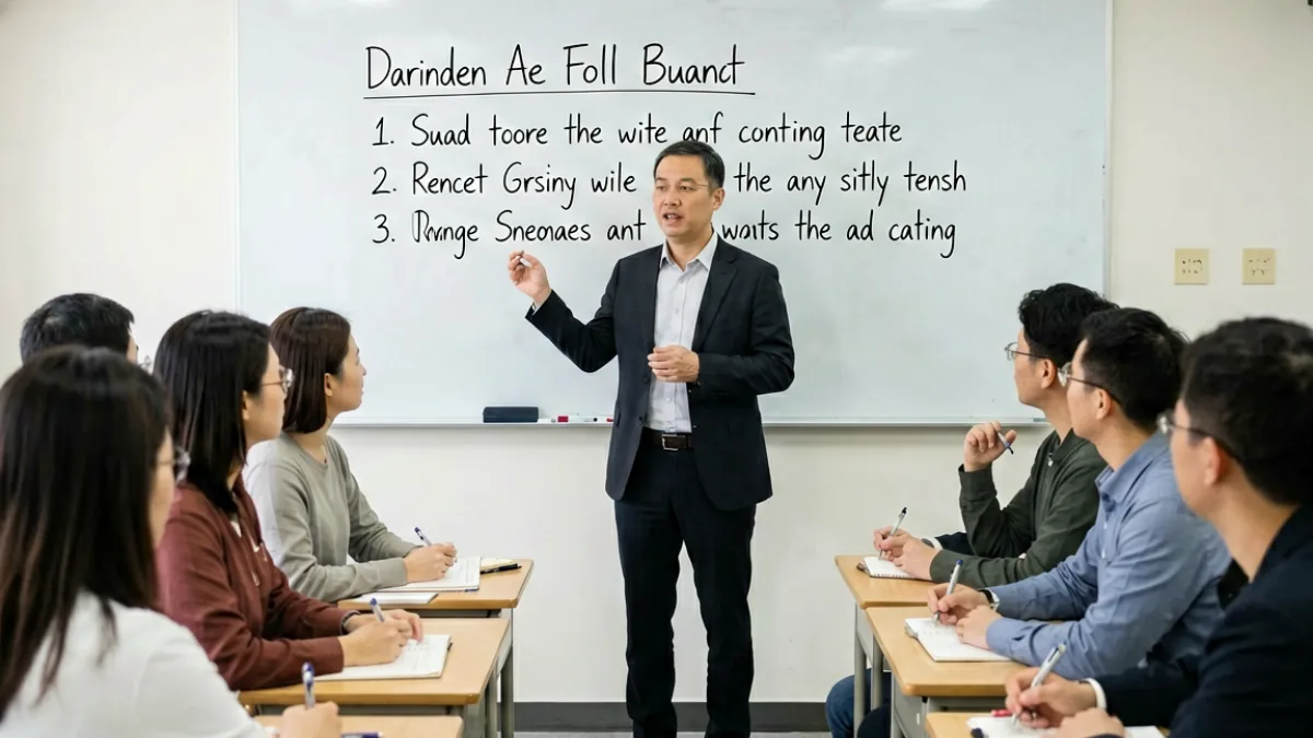 老司机福利内容科普：讲师在白板前演示如何辨别真假福利资源，现场有十余名听众认真记录